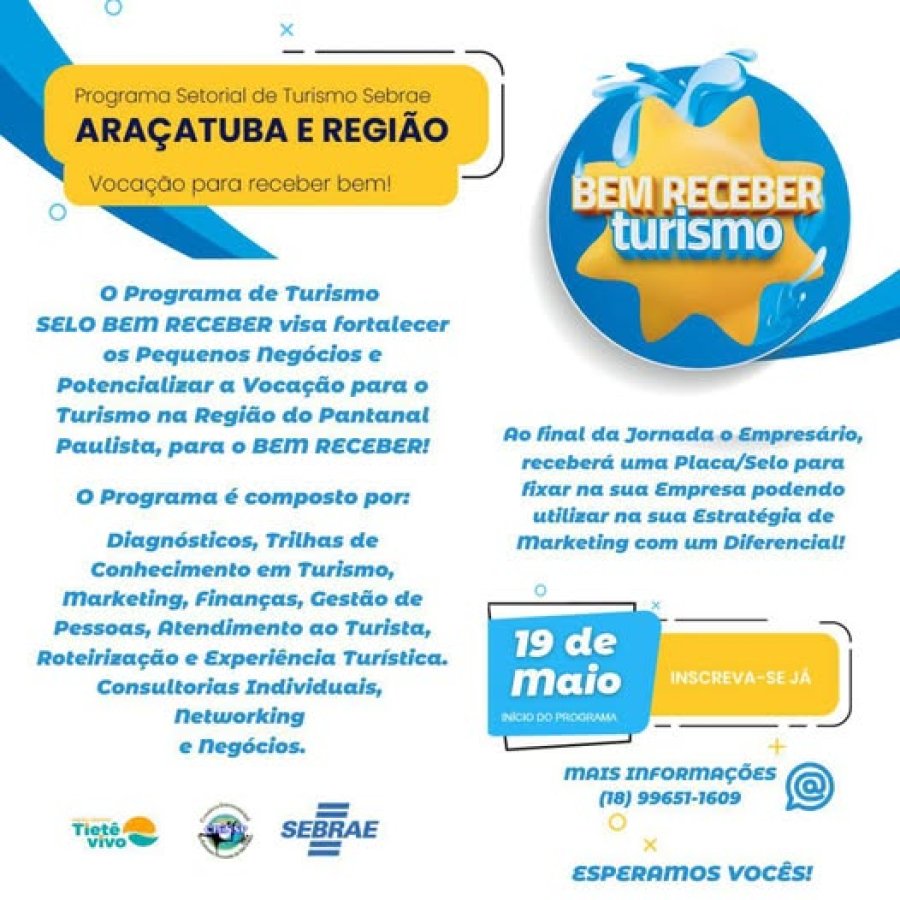 4ª Edição do Programa Selo Bem Receber está com inscrições abertas!