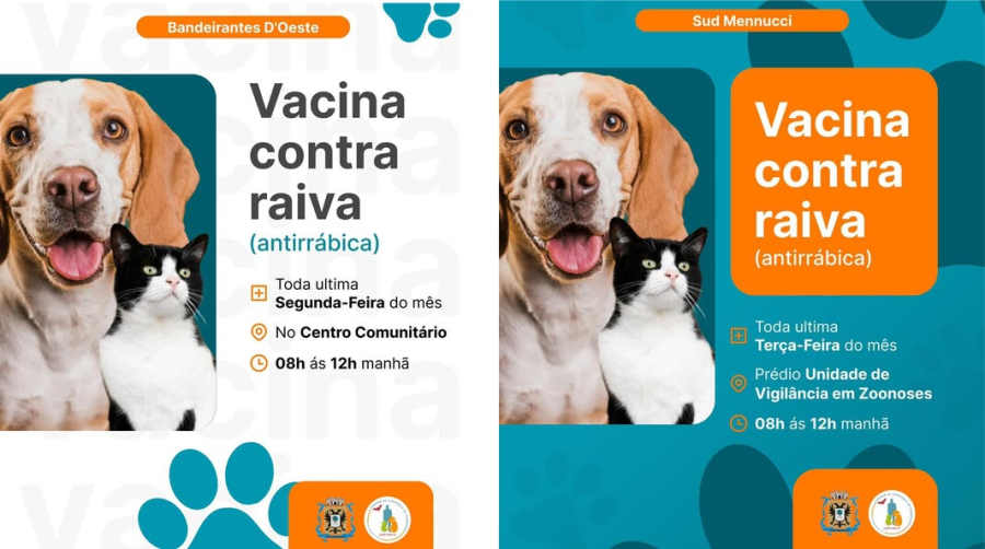 Atenção, tutores de cães e gatos de Sud Mennucci e Bandeirantes D’Oeste