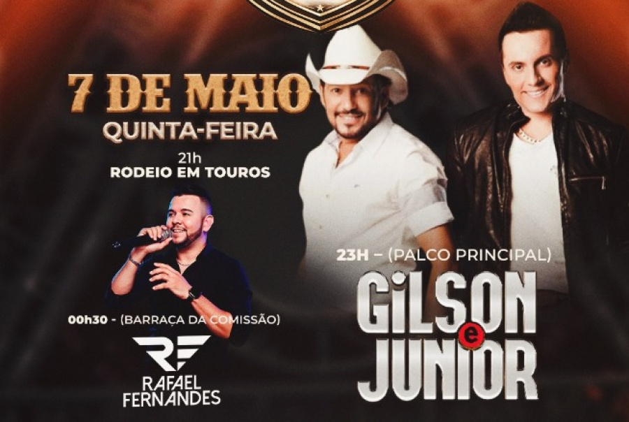 Encontro de Cowboys: Na noite de quinta teve rodeio e shows com Gilson e Júnior e Rafael Fernandes