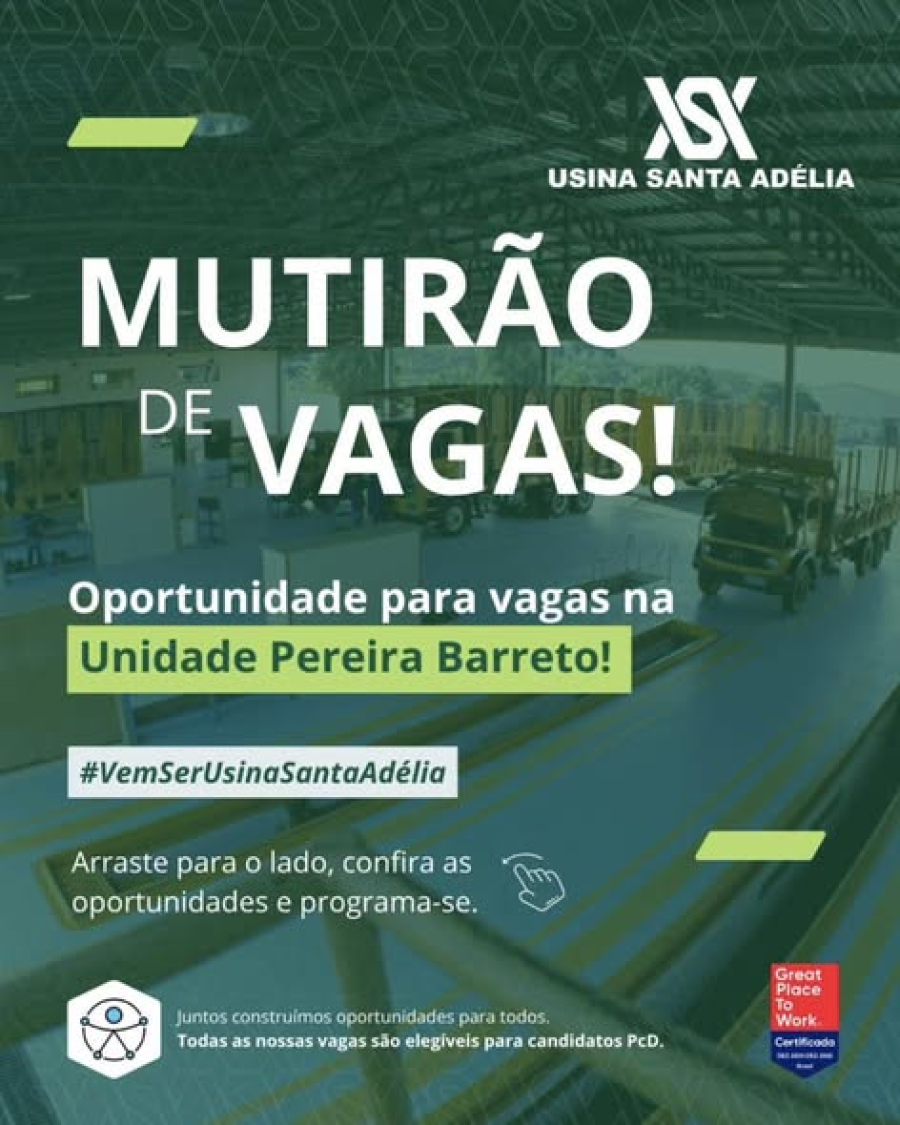 OPORTUNIDADE DE EMPREGO EM SUD MENNUCCI!