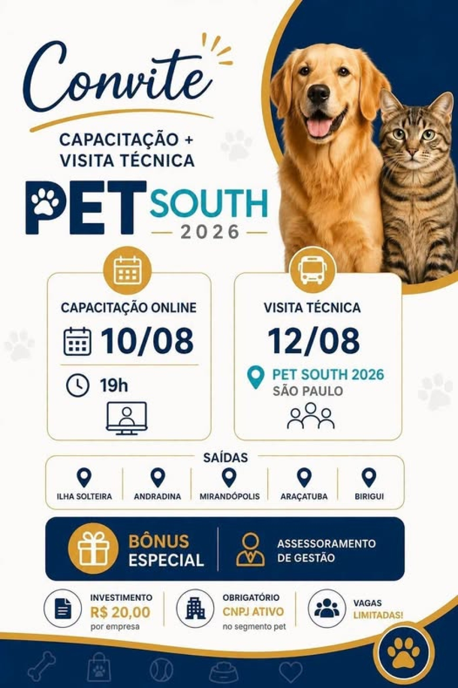 CAPACITAÇÃO EM GESTÃO PARA EMPRESAS DO SEGMENTO PET + VISITA TÉCNICA À PET SOUTH