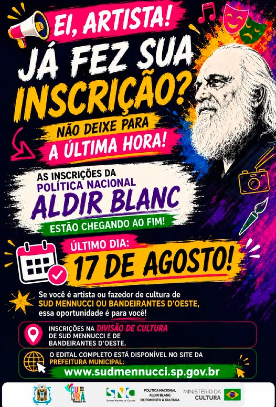VOCÊ FAZ CULTURA? ENTÃO ESSA OPORTUNIDADE É PARA VOCÊ!