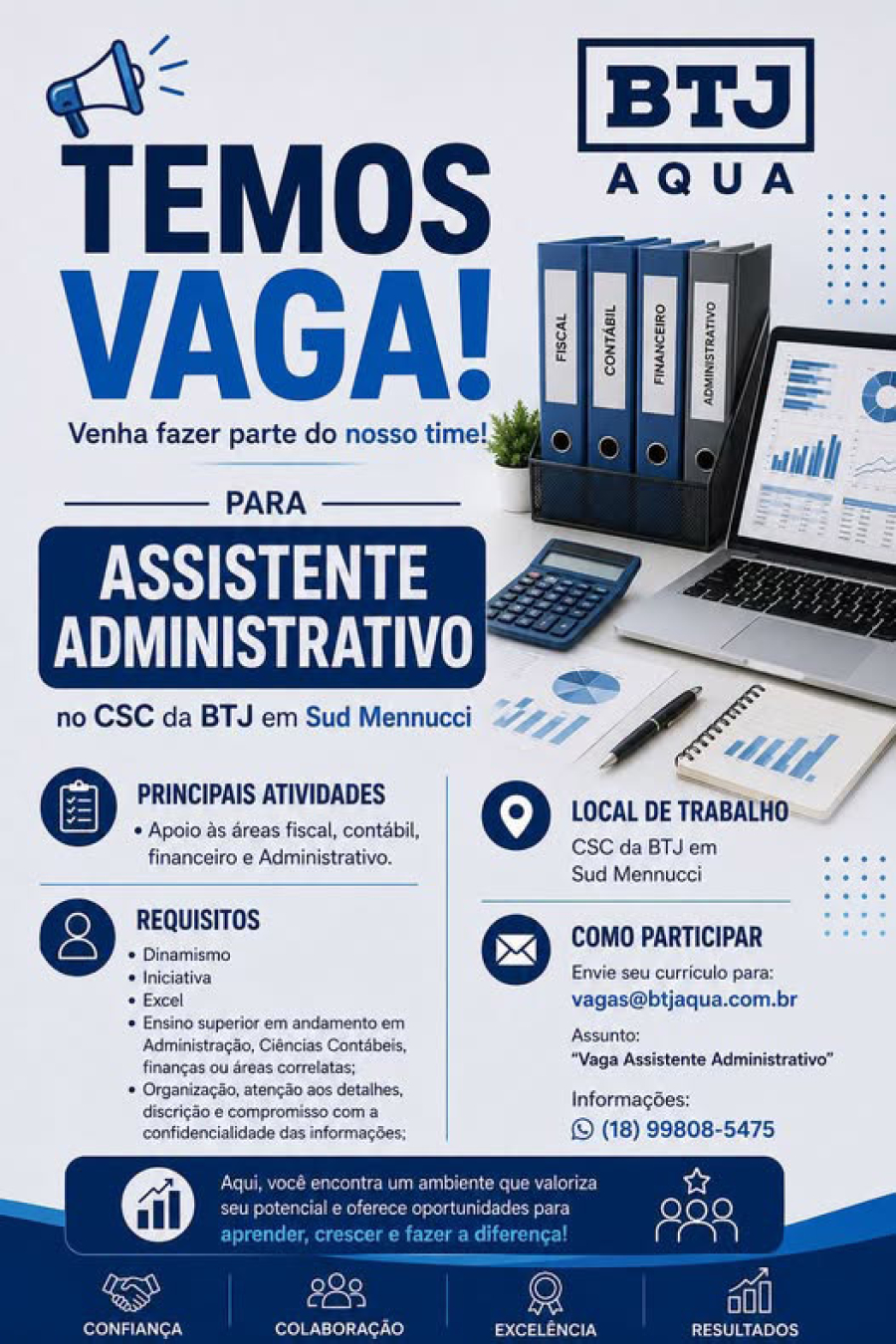 OPORTUNIDADE DE EMPREGO!