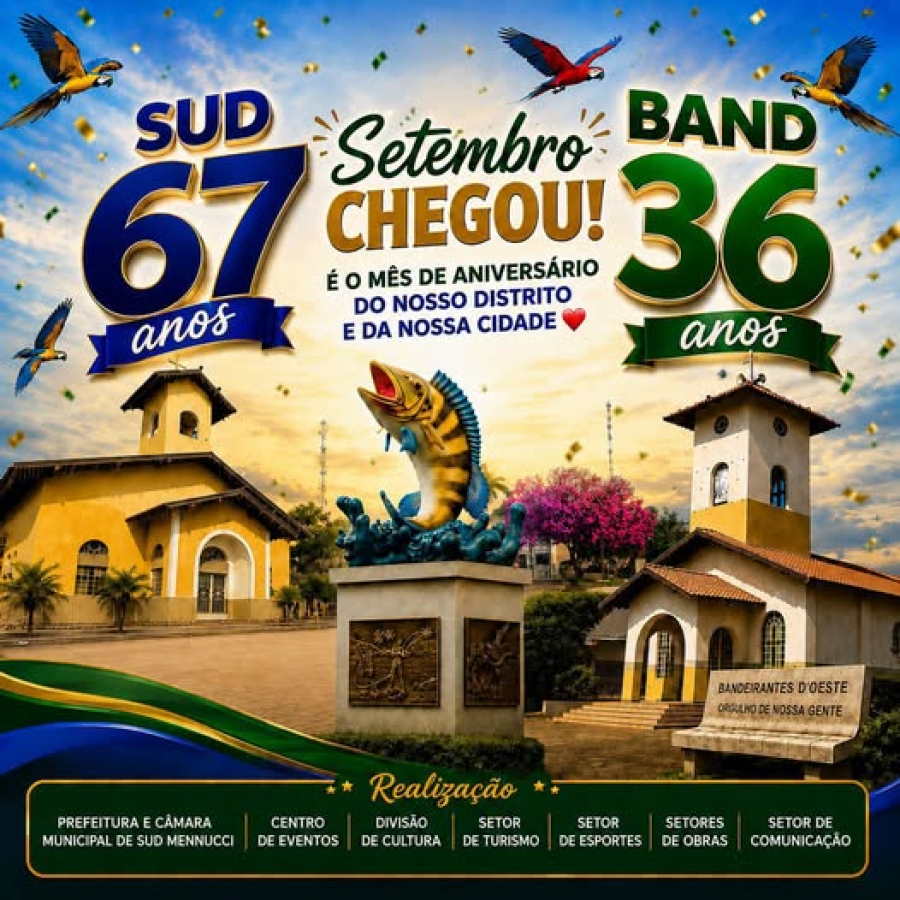 Setembro mês de aniversário de Sud e Band