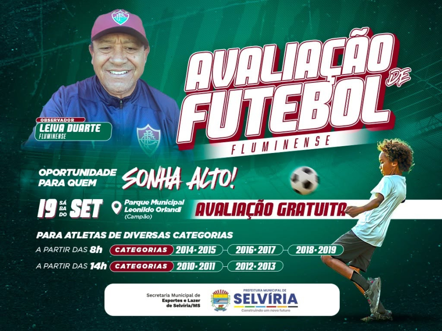 Selvíria recebe avaliação gratuita do Fluminense neste sábado em busca de novos talentos