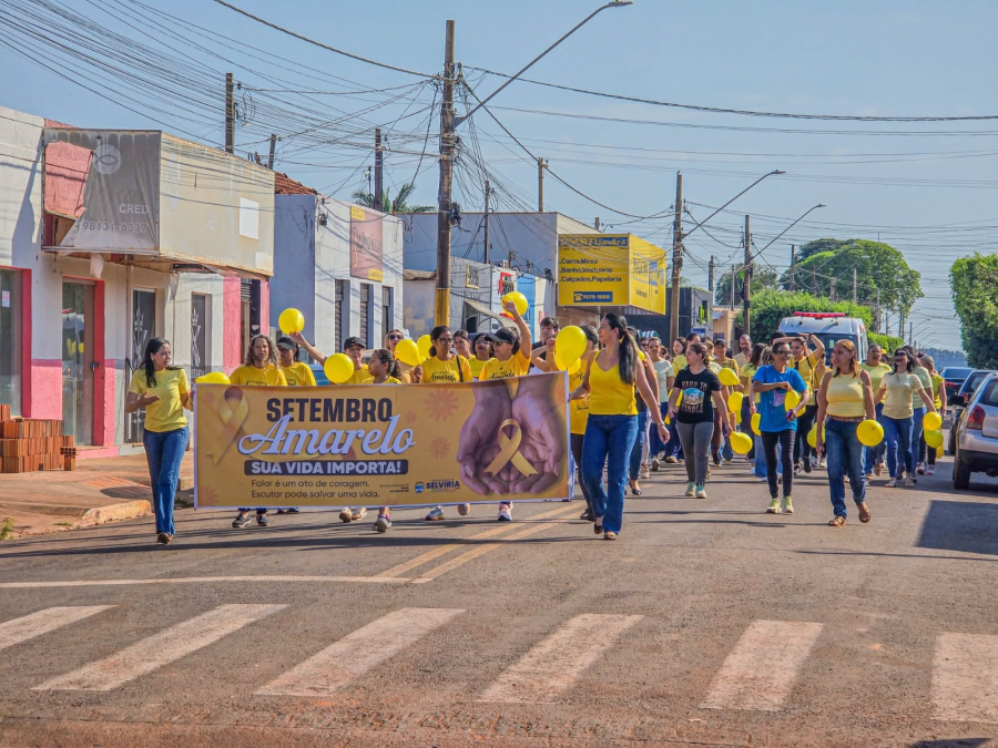 Selvíria realiza caminhada pelas ruas em mobilização do Setembro Amarelo